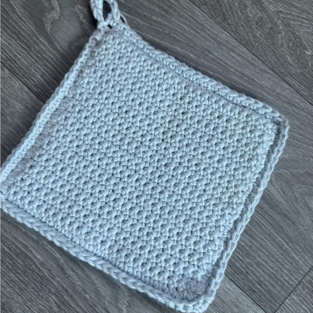 Handmade White Crochet Pot Holder